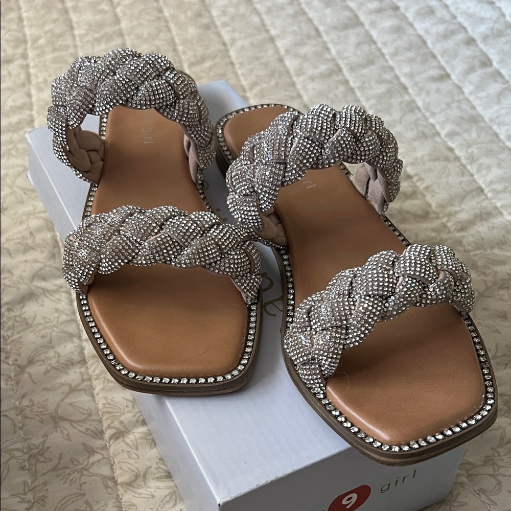 Steve Madden Rhinestone Braided Sandals